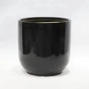 Korean Black Flower Pot 336C-B