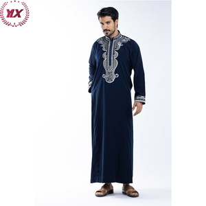 <span class=keywords><strong>Pyjama</strong></span> en coton de couleur unie pour hommes arabes Thobe, dubaï, maroc, inde - Product Image 6