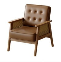 Chaise de canapé Chesterfield en bois massif qualité rétro Style décontracté forme rectangulaire remplissage éponge pour Restaurant café cantine