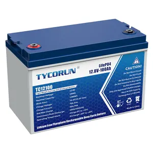 Tycorun Giá Rẻ Với Built-In BMS Lithium Lưu Trữ Lifepo4 12V 100Ah Li Ion Sạc Pin Cho RV Thuyền Marine Năng Lượng Mặt Trời