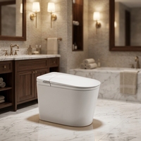 WC intelligent Jetman, siège allongé flottant avec chauffage, réservoir d'eau intégré, siphon en S, réservoir dissimulé pour petits espaces