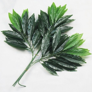 Bâtonnets de feuilles vertes artificielles, faux feuillage en Latex pour décoration - Product Image 1