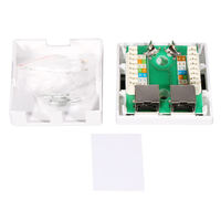 Caja de empalme RJ45, CAT5e CAT6 conector de red, caja de Cable de extensión de escritorio hembra de 2 puertos