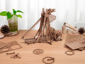 Modè<span class=keywords><strong>le</strong></span> de <span class=keywords><strong>trebuchet</strong></span> à contrepoids en bois vintage, modè<span class=keywords><strong>le</strong></span> de puzzle en bois 3D à monter soi-même, puzzle 3D - Product Image 3