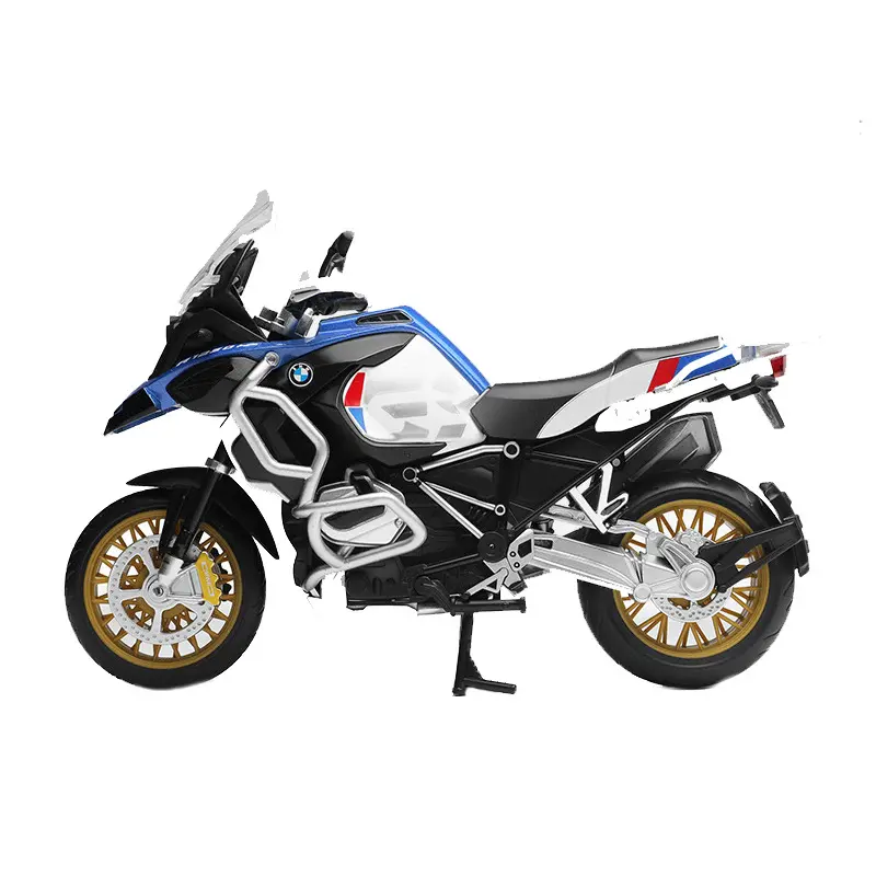 Ses ve ışık ön tekerlek direksiyon süs Metal modeli motosiklet alaşım modeli ile Diecast 1:12 BMW R1250GS motosiklet