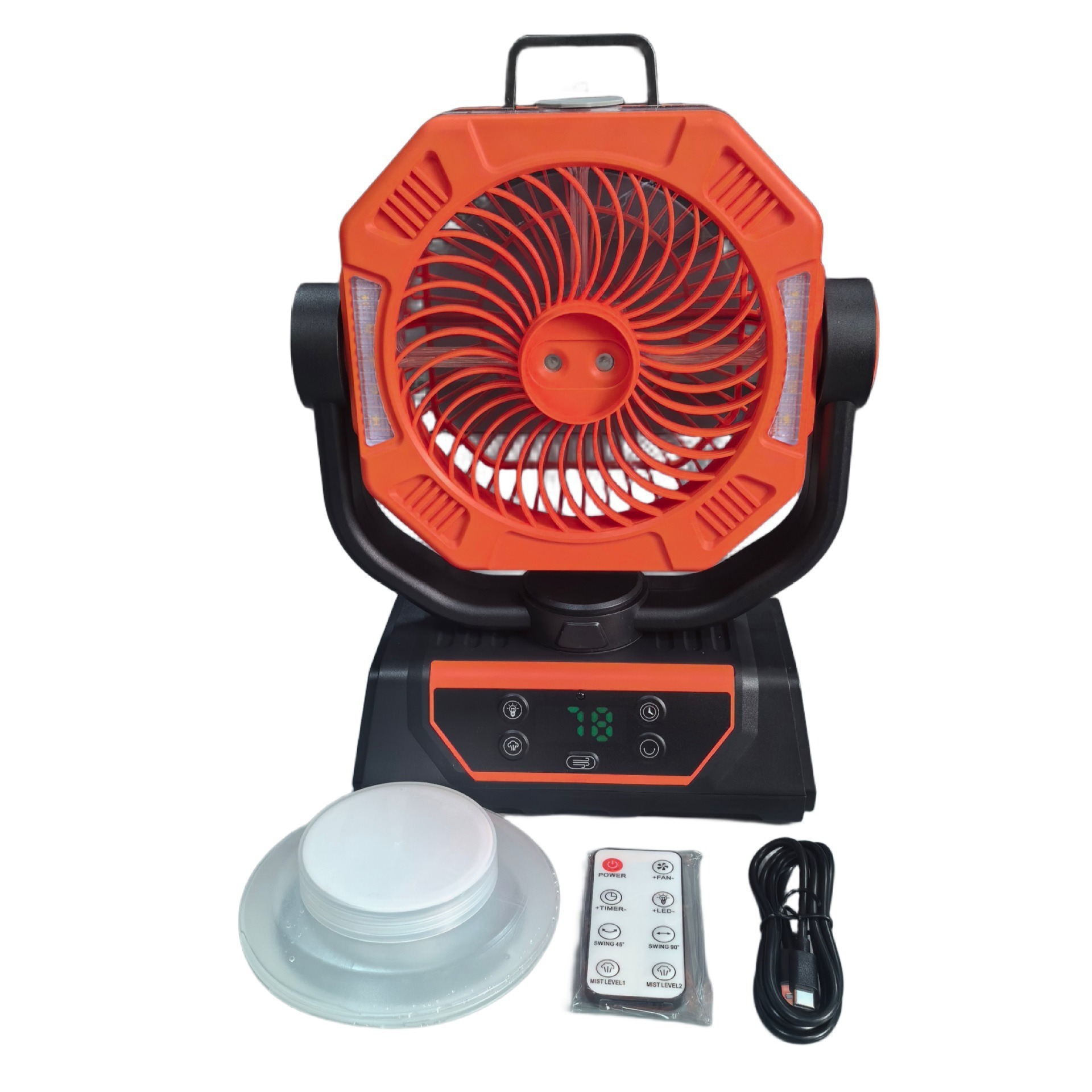 Tanque de agua plegable naranja vibrante de 2 orificios