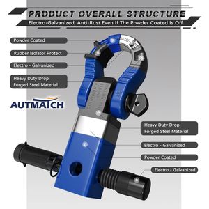 ตัวรับฮิทช์แบบ Autmatch Shackle Hitch ขนาด 2 นิ้ว พร้อมห่วง D ขนาด 3/4 นิ้ว และสลักล็อคขนาด 5/8 นิ้ว รับน้ำหนักได้ 68,000 ปอนด์ - Product Image 4