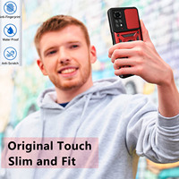 Étui pour Xiaomi Redmi Note 12 4G avec béquille rotative à 360 degrés et cache-objectif coulissant, coque de protection pour téléphone portable