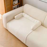 Tapis de canapé en fourrure de lapin rayé de luxe avec lit doux et chaud antidérapant pour chiens et chats
