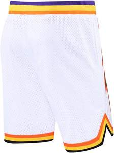 Pantalones cortos de baloncesto en blanco personalizados de alta calidad Bsci verano bordado Logo ropa de baloncesto pantalones cortos de baloncesto de malla de moda para hombre - Product Image 3