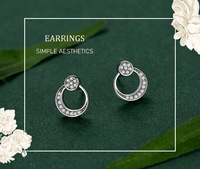 Vente chaude en argent Sterling 925 Zircon dames boucles d'oreilles mode classique Style européen et américain accessoires de boucle d'oreille en argent