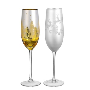 Verres à flûte à champagne en or électrolytique de luxe faits à la main en <span class=keywords><strong>cristal</strong></span> personnalisés pour mariage Noël - Product Image 2
