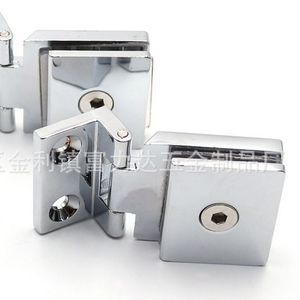 Charnières en acier inoxydable Fulida F-2026C, finition miroir brossé, modernes et simples, pour portes d'armoires, accessoires de fixation pour verre - Product Image 2