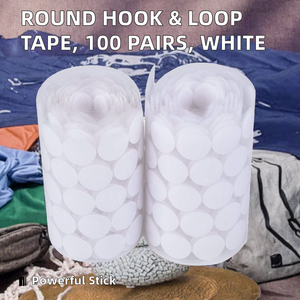 Autocollants circulaires à gratter sur mesure, double face, 100 % nylon blanc, auto-agrippants, adhésif puissant, accessoires DIY pour meubles et vêtements - Product Image 3