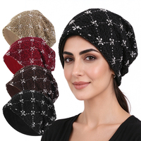 Bonnet souple en dentelle perlée pour femme, idéal pour la chimiothérapie, bonnet de nuit extensible doux, turban, couvre-cheveux, foulard