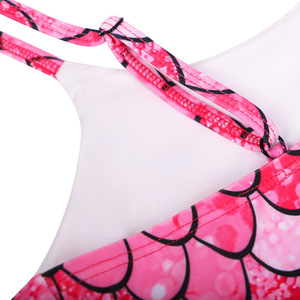 Traje de baño de una pieza para niñas, diseño de sirena, UPF 30, spandex, poliéster, primavera 2024, ropa de baño para niños - Product Image 2