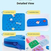 Pochette de rangement en silicone DIY, étanche, avec fermeture éclair, pour petits objets, sac organisateur, logo personnalisé, sac de rangement multifonction pour la maison et l'école