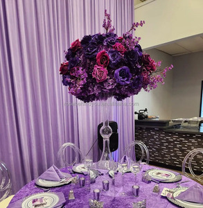 Centrotavola Floreale per Matrimoni, Decorazione con Rose Artificiali Bianche e Fiori di Gypsophila, Vendita all'Ingrosso - Product Image 4