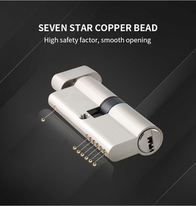 Euro Hồ Sơ Kẽm Cửa Đôi Xi Lanh Khóa 70Mm Cho Phòng Tắm Chrome Tấm En 1303 6-<span class=keywords><strong>Pin</strong></span> Tiêu Chuẩn An Toàn Với 3 Knobs Và Phím - Product Image 6