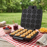 Gaufrier mini 16 trous de qualité supérieure, machine en plastique antiadhésive à chauffage rapide 600W pour la préparation de gaufres, de collations et de desserts maison