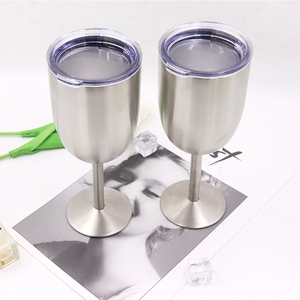 Produits populaires 10oz Double Paroi En Acier Inoxydable Thermos Gobelets À Vin Personnalisés Verre À Vin Sous Vide Isolé Avec Couvercle Pour Cadeau - Product Image 1