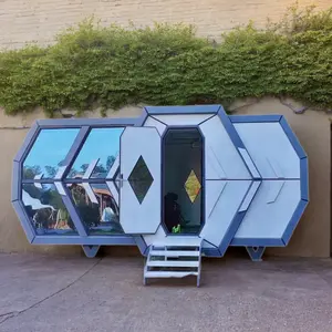 Luban kabin Solar explosif model satu kamar tidur satu kamar mandi prefabrikasi wadah rumah