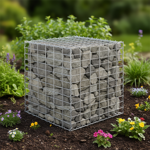 Jardinera Elevada Gabion de 23.6 Pulgadas, de Alambre de Acero Plateado, Macetas, Jardineras de Estilo Rústico para Jardín - Product Image 2