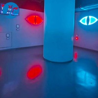 JC Interactive Evil Eyes LED salle de jeux PC matériel cacher pousser la lumière activer le jeu de travail d'équipe pour l'aéroport et le parc de trampoline
