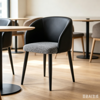 Chaise de salle à manger minimaliste nordique avec coussin en tissu, pieds en métal, chaise d'appoint de luxe