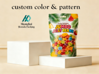 Sachet refermable personnalisé avec fermeture éclair, finition brillante, pochette autoportante pour bonbons et emballage alimentaire, sac en Mylar