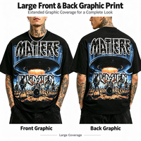 T-shirt graphique personnalisé pour homme, coupe ample, col rond, manches courtes, avec grande impression artistique pour le développement de la marque