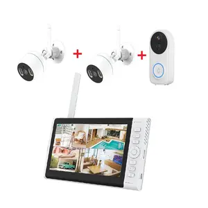 2022 neues Plug-Play Smart Home Security drahtloses CCTV-WLAN-Kamerasystem mit 10-Zoll-Türklingel