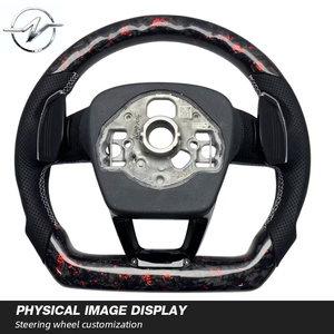 Vente directe d'usine, volant en cuir perforé à 4 branches en fibre de carbone pour <span class=keywords><strong>Audi</strong></span> A3/A4/A5/A6/<span class=keywords><strong>Q5</strong></span>/Q7/S3/Rs3/Rs6/Rs7/R8/Tt/A7 - Product Image 5