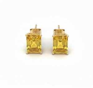 Pendientes de Oro de 14 Quilates con Certificación, con Gemas Naturales/Creadas en Laboratorio/Diamantes, Forma Octogonal - Regalo para Ella - Product Image 2