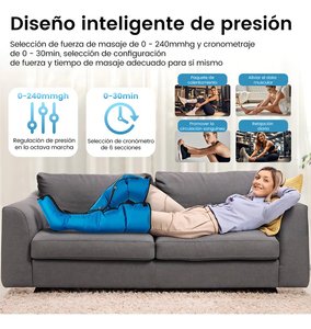 Bottes de massage à compression d'air professionnelles à commande manuelle filaire pour athlètes, soulagement des douleurs musculaires et des raideurs - Product Image 3
