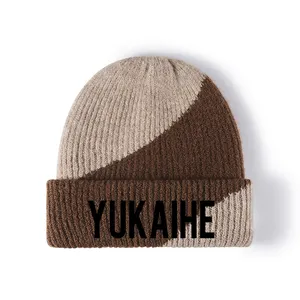 Nouveau produit à la mode Simple chaud épais personnalisé Logo broderie extérieur hiver chaud bonnets