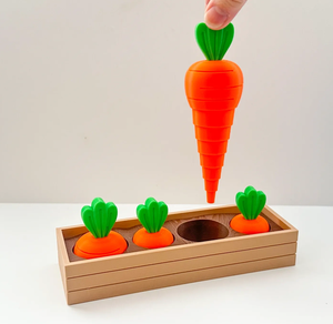 Modelo 3D de zanahoria creativa para impresión, juguete antiestrés, imprimible en PLA, personalizable, compra a granel, alta precisión - Product Image 1
