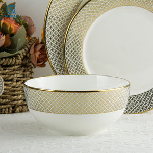 Vajilla de Porcelana de Alta Gama TQ, Platos de Cerámica con Borde Dorado para Hotel y Restaurante - Product Image 6