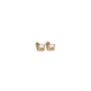 Pendientes de Moda con Perlas Cuadradas, Acero Inoxidable 316L, Baño de Oro PVD, Resistentes y Sostenibles - Product Image 1