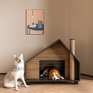 Cuccia per Cani in Legno Stile Cottage Moderno, Robusta e Durevole, Casa per Gatti da Interno ed Esterno con Tiragraffi - Product Image 2