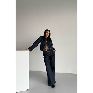 Chaqueta Vaquera Azul Marino para Mujer, Talla S, Corte Clásico, Estilo Urbano - Product Image 6