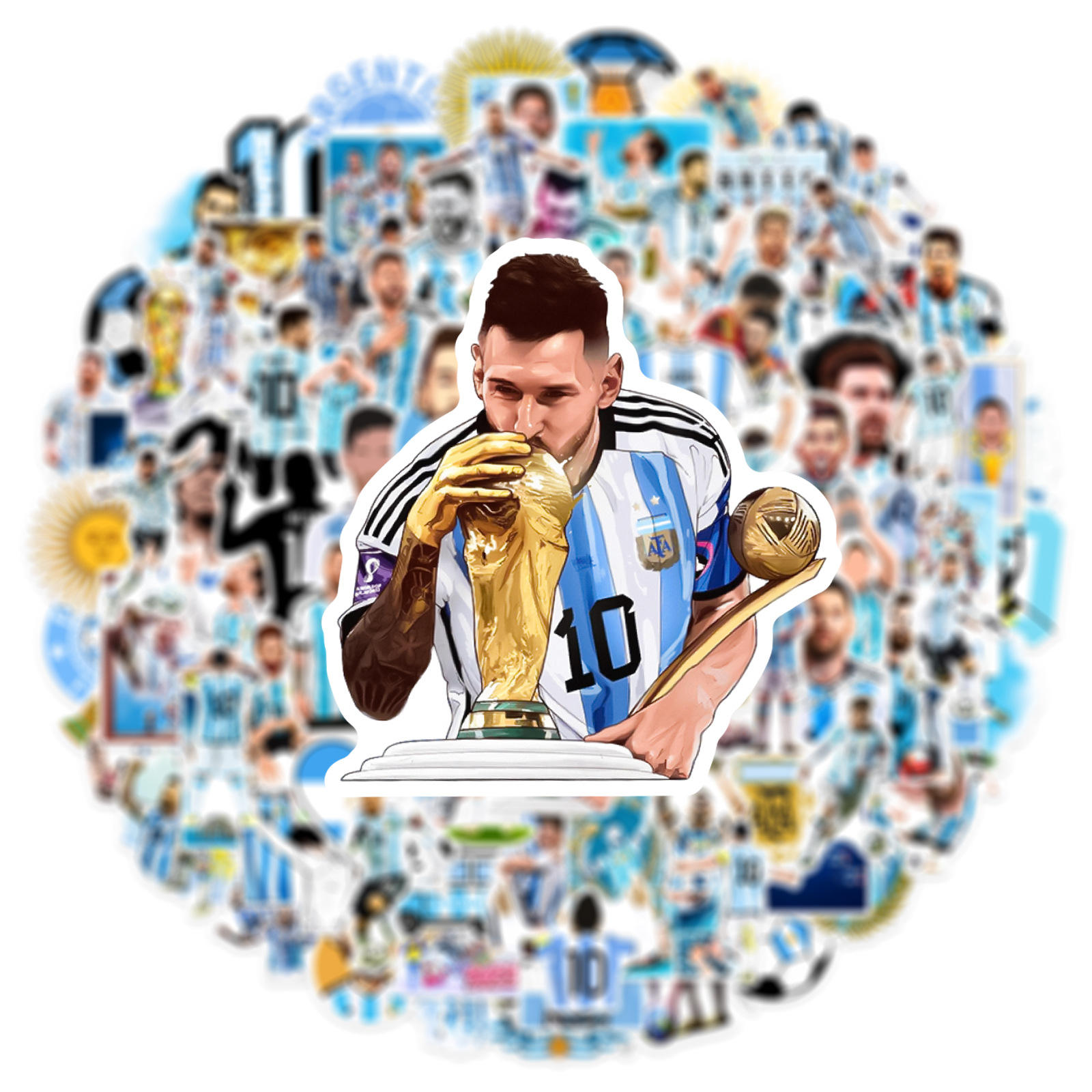 IOSCDH 30pcs Messi Anniversaire Décoration Star Du Football Décoration De Fête Messi Ballons Football Décoration De Fête Bannière Ballon Messi Cake Topper Pour Enfant