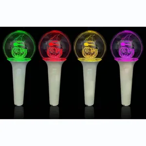 Best Sale Customized Logo Kpop Concert Events Cheering Ball Shape Acrylic Glowing Bulb Handheld Wands Led Stick