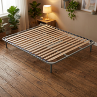Sommier de lit pour tout-petit en métal à structure scientifique avec lattes de support courbées, respectueux de la colonne vertébrale, écologique et durable