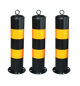 outdoor driveway pavement crowd metal lockable parking bollard outside vehicle removable flexible traffic barrier