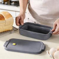 Moule à pain rectangulaire en silicone pliable et épaissi, antiadhésif, pour la cuisson, le stockage et la conservation des aliments, compatible four