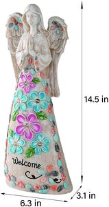 Figurines d'ange de jardin Décoration extérieure Ange solaire avec 6 LED Décoration de tombe de cimetière - Product Image 6