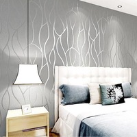 Wallpaper TV Anti Air Yirui Gray Gaya Skandinavia Bertekstur Nonwoven untuk Hotel, Ruang Tamu, dan Penggunaan Rumah Tangga