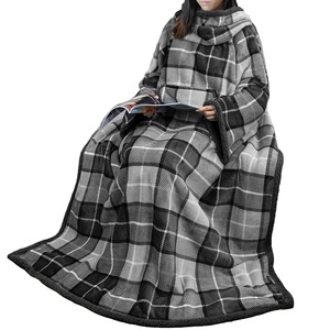 <span class=keywords><strong>Couverture</strong></span> Sherpa en molleton épais pour femmes et hommes, <span class=keywords><strong>plaid</strong></span> molletonné de qualité supérieure, chaud et confortable, à <span class=keywords><strong>manches</strong></span> longues, Super doux, - Product Image 1