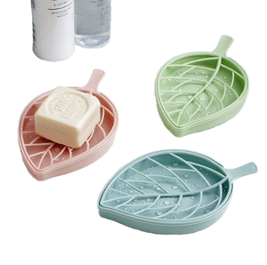 Creative Double-Layer Plastic Leaf Drain Anti-Blocking Soap <b>Box</b> Punch-Free Bathroom Laundry <b>Storage</b> Rack American Style - Product Image 1